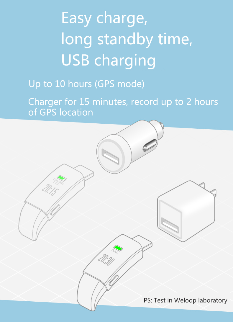 Weloop Neo Smart Bracelet GPS Dynamic Heart Rate Monitor Color IPS Screen Sports Bracelet - Black