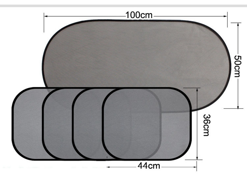 Universal Car Accessories Net Yarn Auto Sunshade UV Protection Shield Car Window Cover Sun Shade Curtain 5PCS - Black