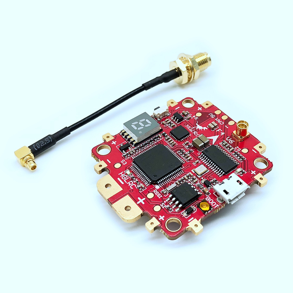 HGLRC F4 V6 PRO Flight Controller AIO OSD 5V/3A BEC PDB 5.8G 48CH VTX with Antenna Pigtail Cable - RP-SMA Female