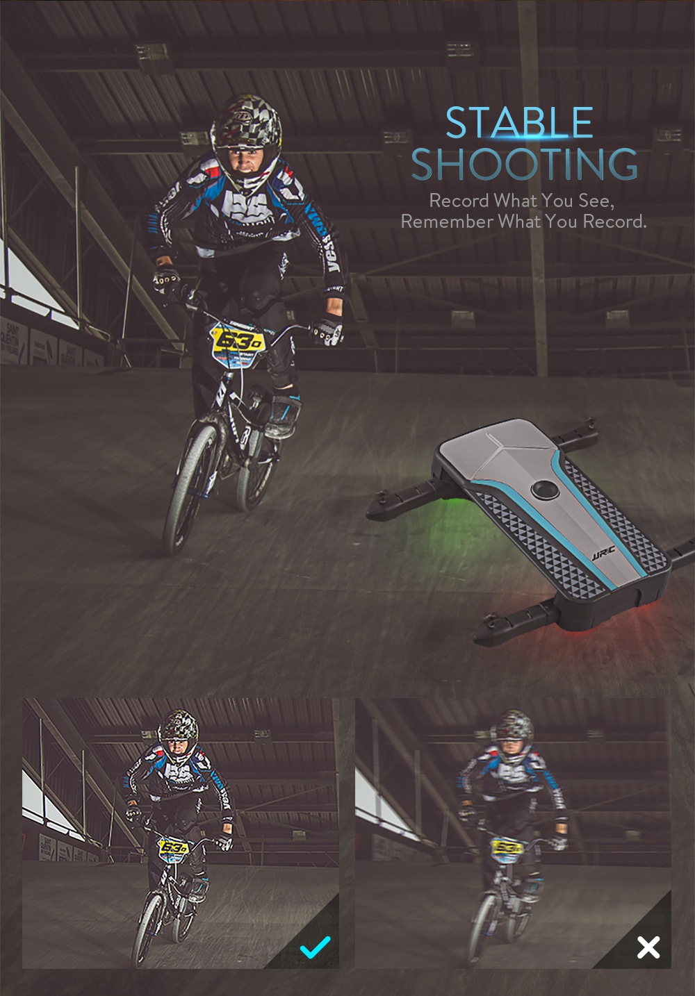 JJRC H62 SPLENDOR Aoto-Fllow WIFI FPV Foldable Drone with HD 720P Camera Optical Flow Positioning RC Quadcopter