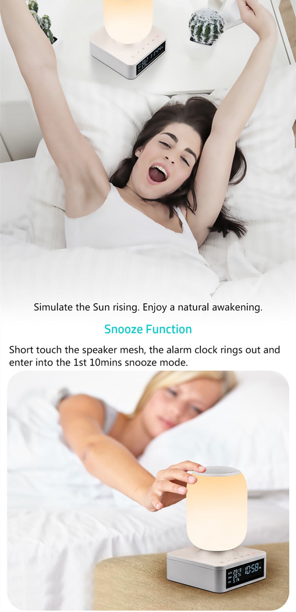 Table Lamp Wireless Bluetooth Speaker Light-RGB App Smart Control Bedside Lamp