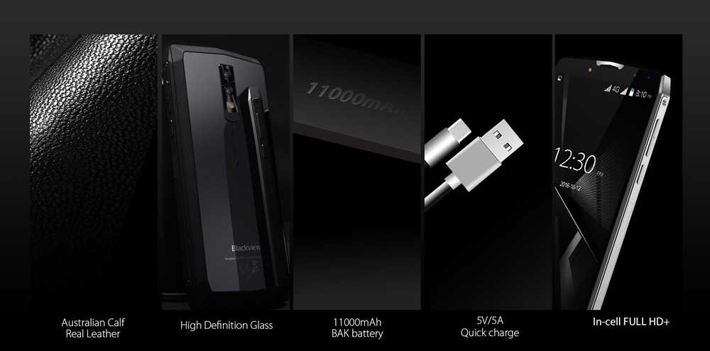 [HK Stock]Blackview P10000 Pro  5.99 Inch Smartphone MT6763 4GB 64GB 16.0MP+0.3MP Dual Rear Cameras Android 7.1 OS 11000mAh Battery - Silver Black