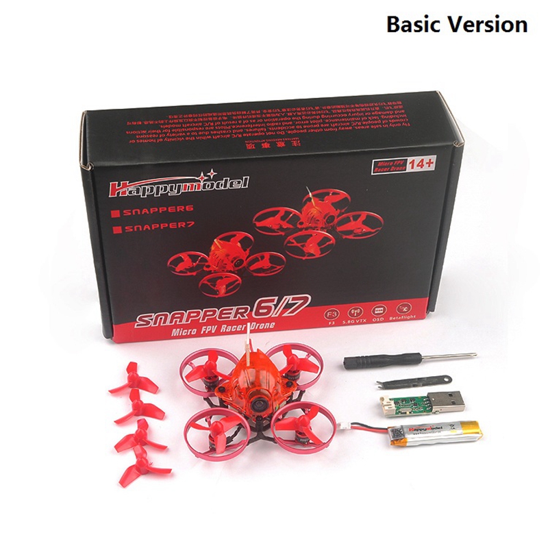Happymodel Snapper 6 65mm Micro Whoop 1S Brushless FPV Racing Drone with w/ F3 OSD BLHeli_S 5A ESC BNF - Frsky Receiver