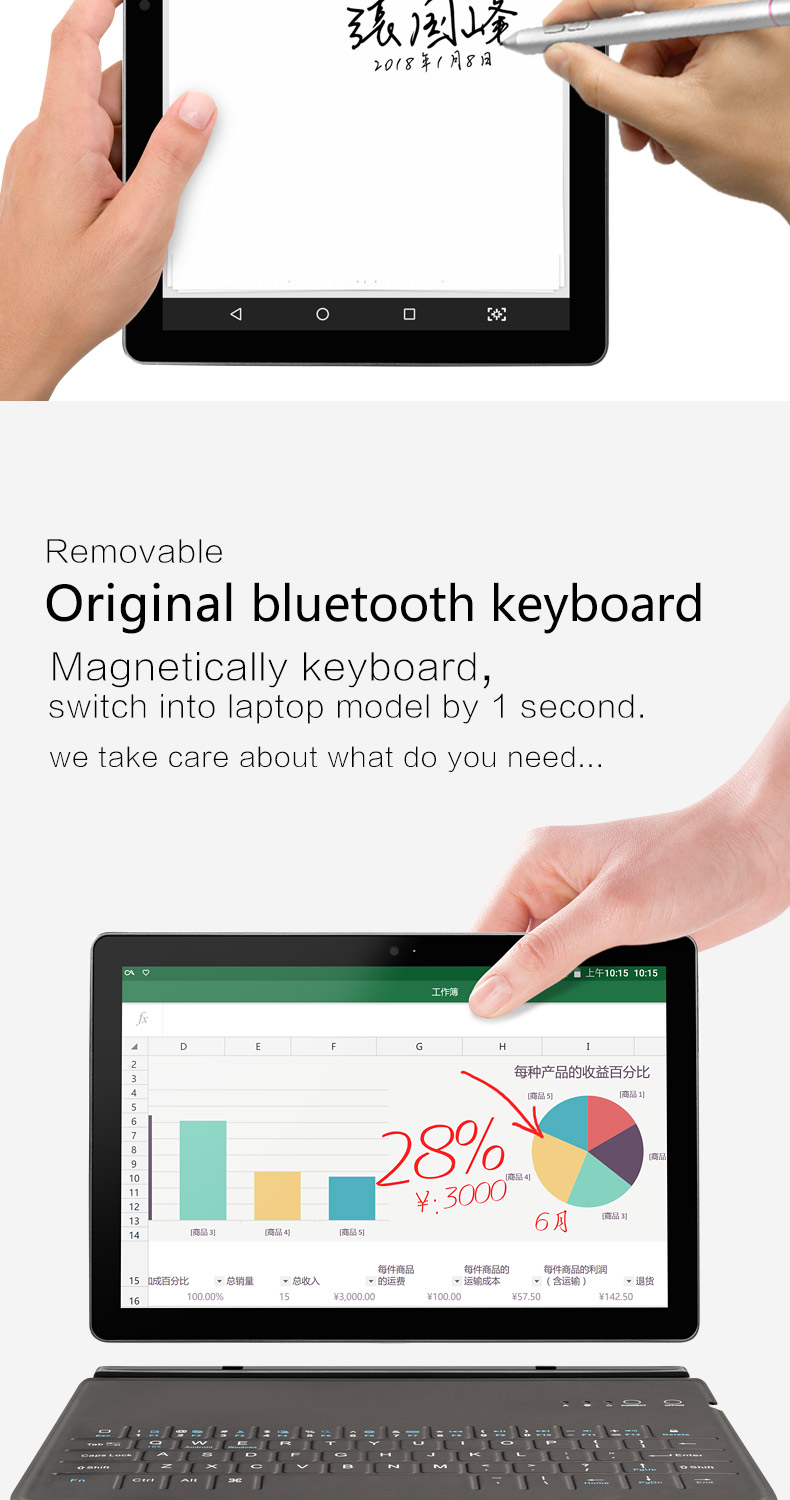 VOYO i8 Max 4G Phablet 10.1 Inch Tablet PC MT6797 Deca Core IPS 1920*1200 4GB RAM 64GB ROM Dual SIM Dual Standby Android 7.0 - Silver