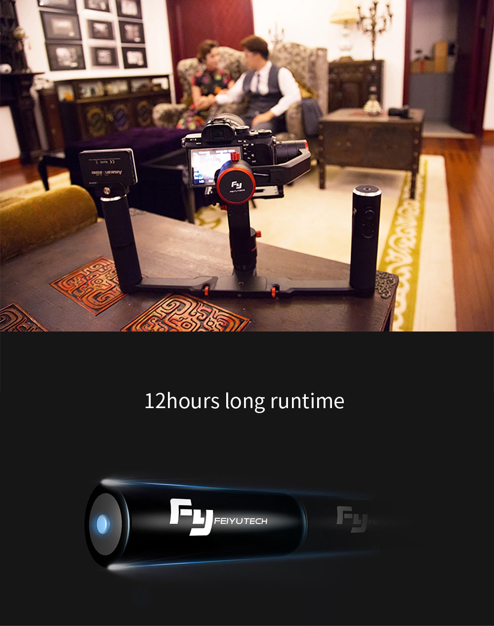 FeiyuTech A2000 3-Axis Brushless Handheld Gimbal for  Mirrorless DSLR Camera - Single Handheld