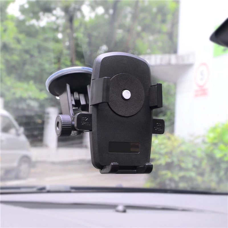 Windshield Dashboard Car Holder Phone Stand With Sucker Easy Installation For Apple/Xiaomi/Huawei - Black