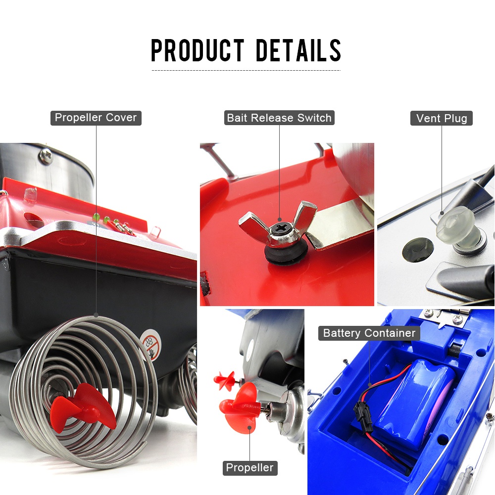 Flytec 3 Generation Intelligent Fishing Bait RC Boat with 1.2KG Max Loading LED Light - Green