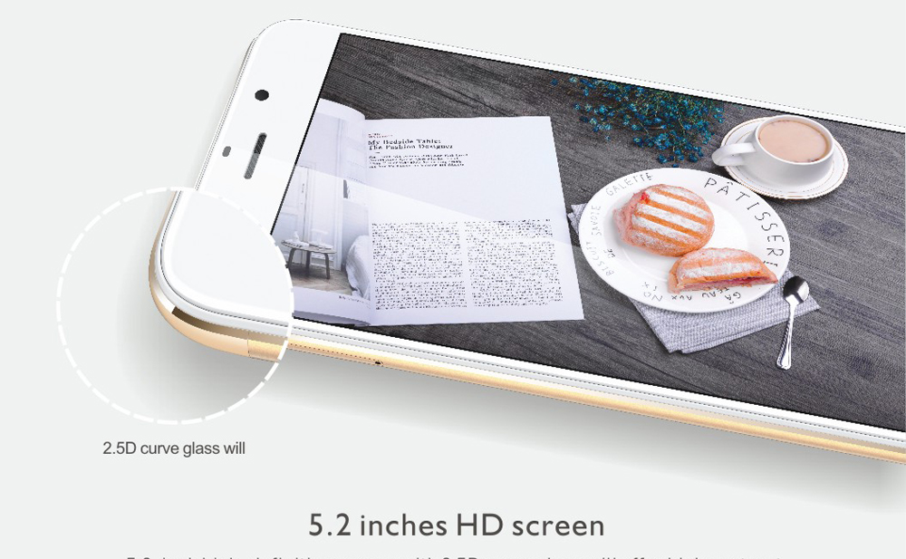 [HK Stock]HERCLS A15 5.2 Inch Smartphone MTK6737 3GB 32GB  8.0MP Android 7.0 Touch ID 2600mAh - Black
