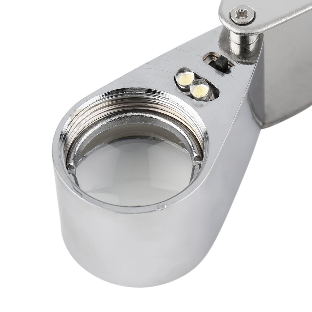 45x21mm Jewelers Eye Loupe Magnifier Magnifying Glass Rotate With LED Light