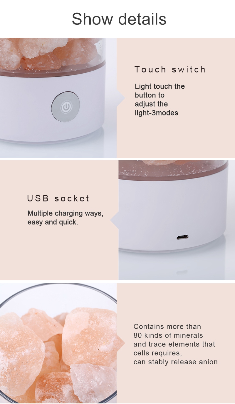 Himalayan Crystal Salt Lamp Air Purifier White