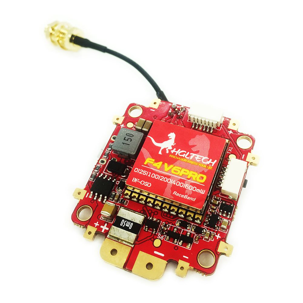 HGLRC F4 V6 PRO Flight Controller AIO OSD 5V/3A BEC PDB 5.8G 48CH VTX with Antenna Pigtail Cable - SMA Female