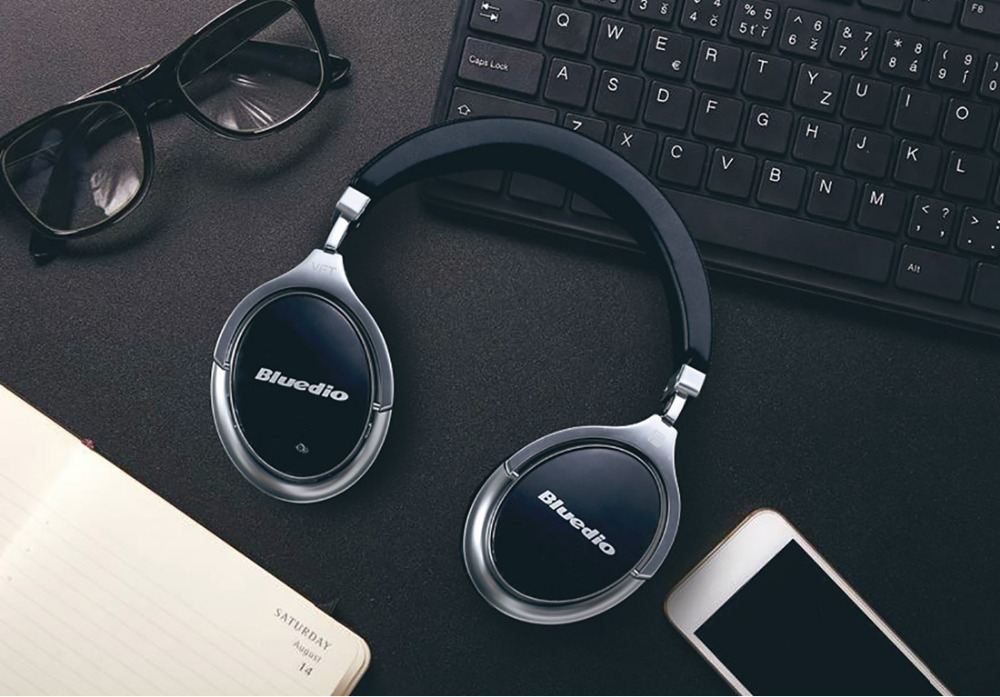 Bluedio F2 Wireless Bluetooth Headphones with Mic Active Noise Cancelling - Black