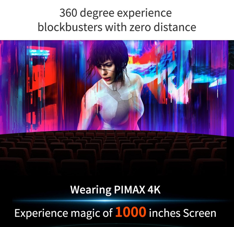 PIMAX 4K UHD 8.29MP Dual Gyroscope FOV110 IPD Adjustment 3D VR Virtual Reality Headset for PC