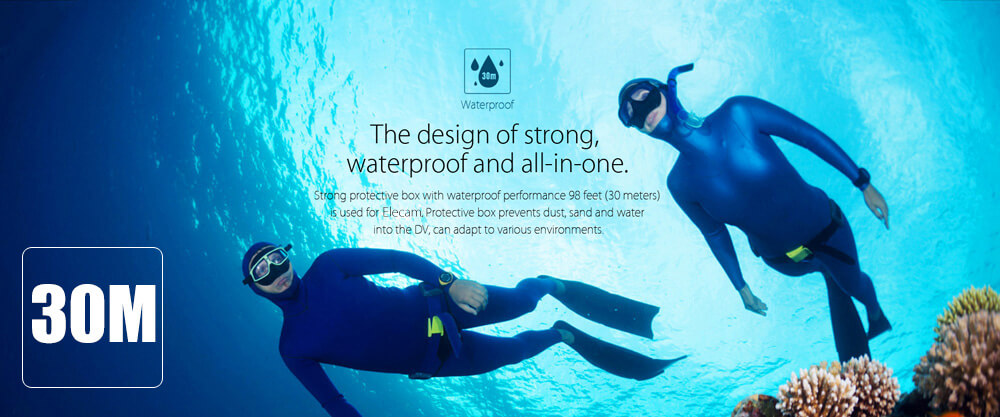 Diving 30M Waterproof Case For ELE CAM 360 Action cameras - Transparent