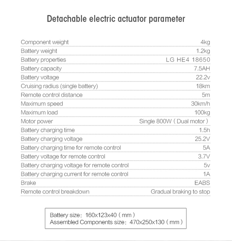 Funing Board Detachable Skateboard Booster Power Device Electric Board Remote Control Foldable Dual Motor - Black