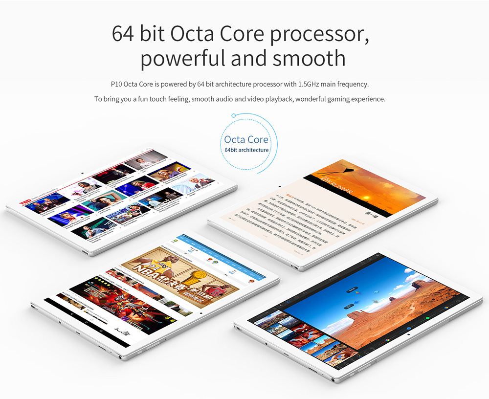 Teclast P10 Tablet MT8163 Octa Core 10.1" IPS Screen 1920*1200 Android 7.1 2GB RAM 32GB ROM - Silver+White
