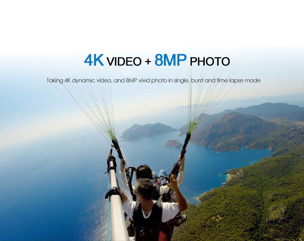 GITUP F1 4K WIFI Action Sports Camera FPV Remote Control Sony Exmor R Sensor - Black