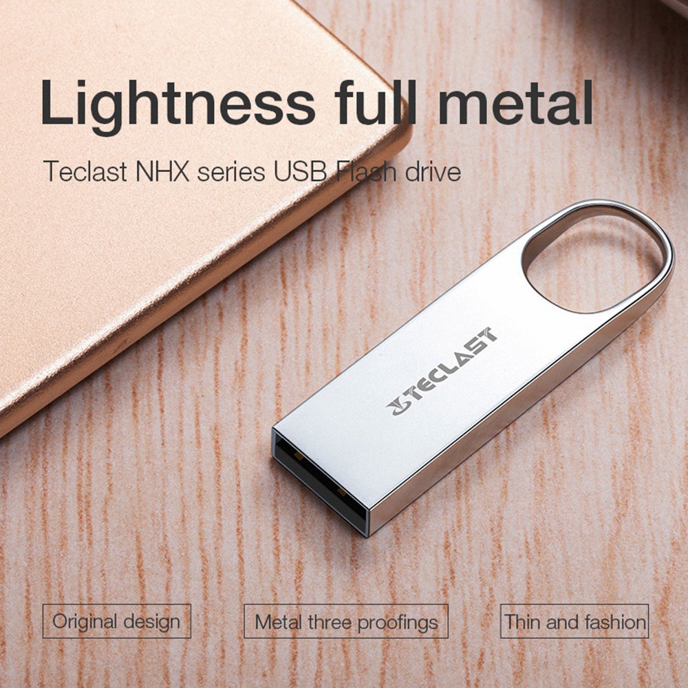 Teclast NHX Series Three-Proofing 32GB USB Drive All Metal Shell Shock Resistance High Speed Flash - Silver