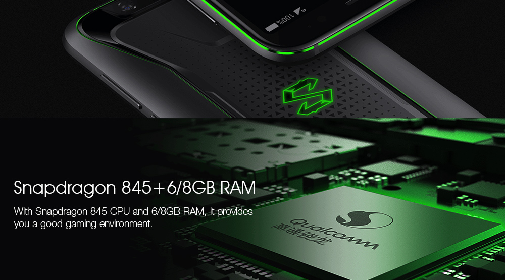 Xiaomi Black Shark Gaming Phone 5.99 Inch Smartphone Snapdragon 845 8GB 128GB  Android 8.0 OS 4G LTE - Black