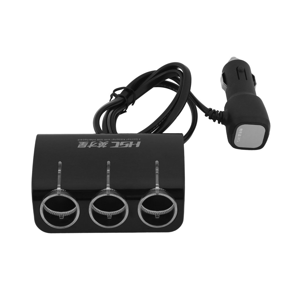 120W Car 2 USB Charger Cigarette Lighter Power Supply Adapter YC-401A New - Black