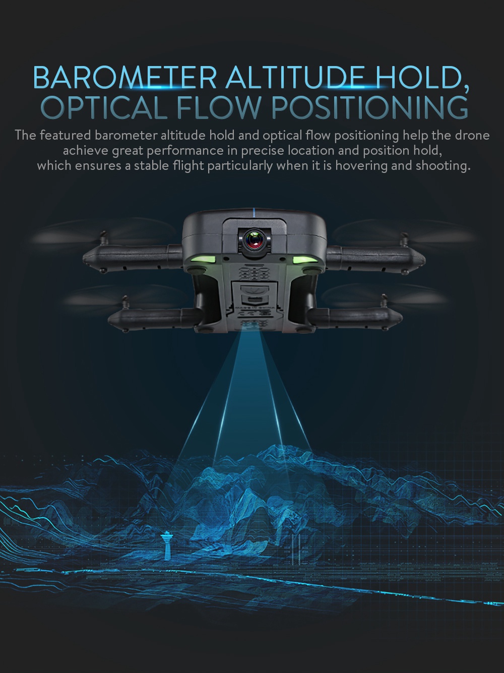 JJRC H62 SPLENDOR Aoto-Fllow WIFI FPV Foldable Drone with HD 720P Camera Optical Flow Positioning RC Quadcopter