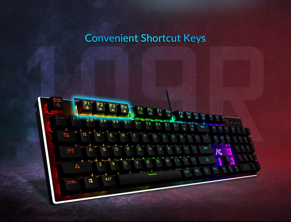 [Package B] ACGAM AG-109R 104 Keys RGB Mechanical Anti-Ghosting Gaming Keyboard US Layout + ACGAM G502 Gaming Mouse - Black