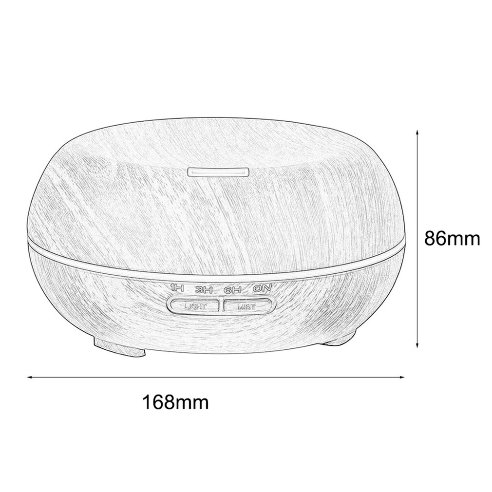 Wood Grain Design Aromatherapy Essential Oils Diffuser Altar Shape Humidifier - Brown