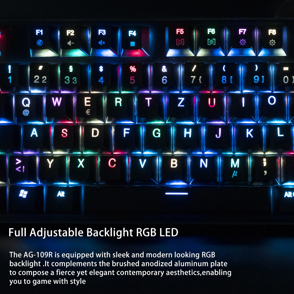 [Package B] ACGAM AG-109R 104 Keys RGB Mechanical Anti-Ghosting Gaming Keyboard US Layout + ACGAM G502 Gaming Mouse - Black