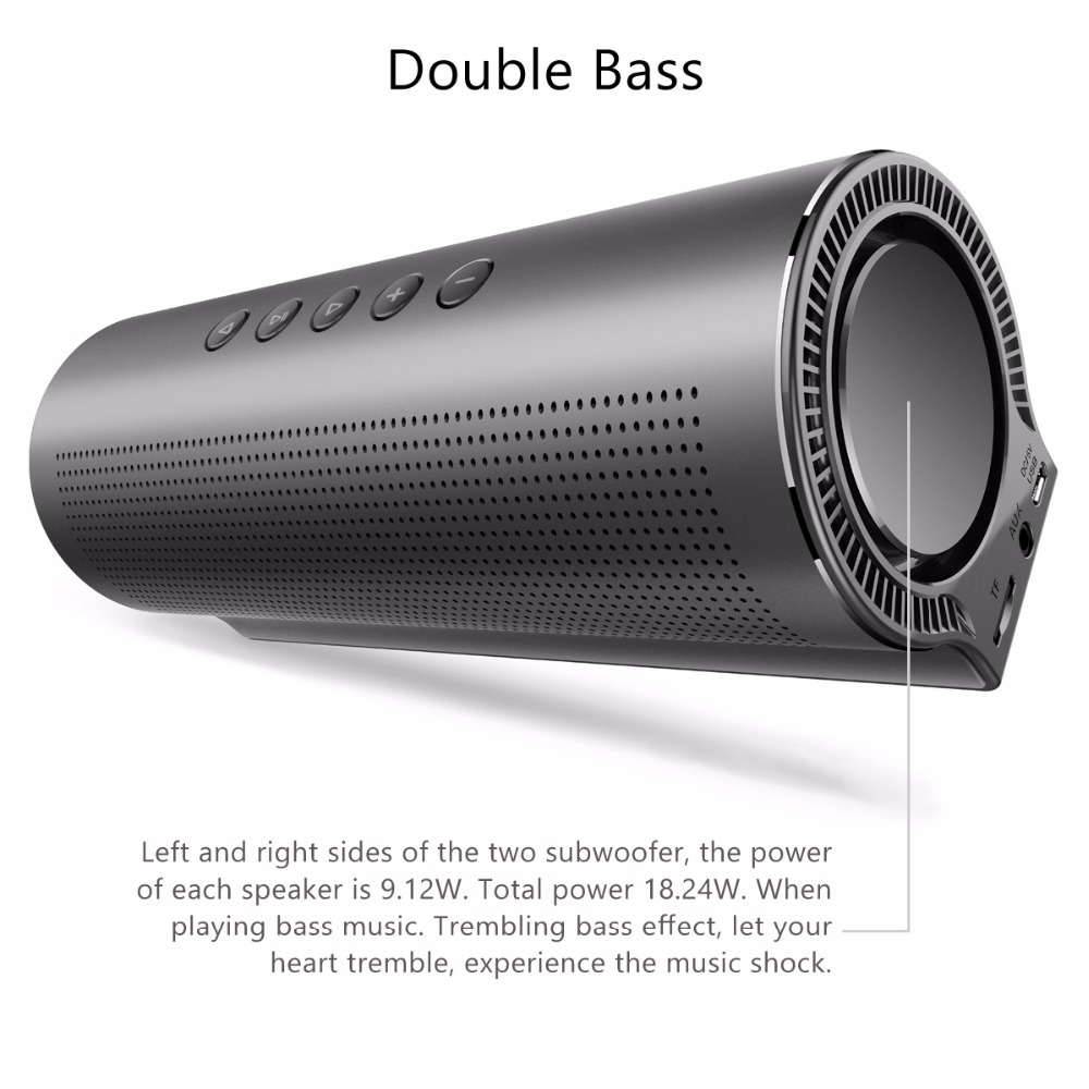 Haynie PN-13 Bluetooth Speaker Portable HIFI Wireless Stereo Subwoofer 18W 2200mAh - Black