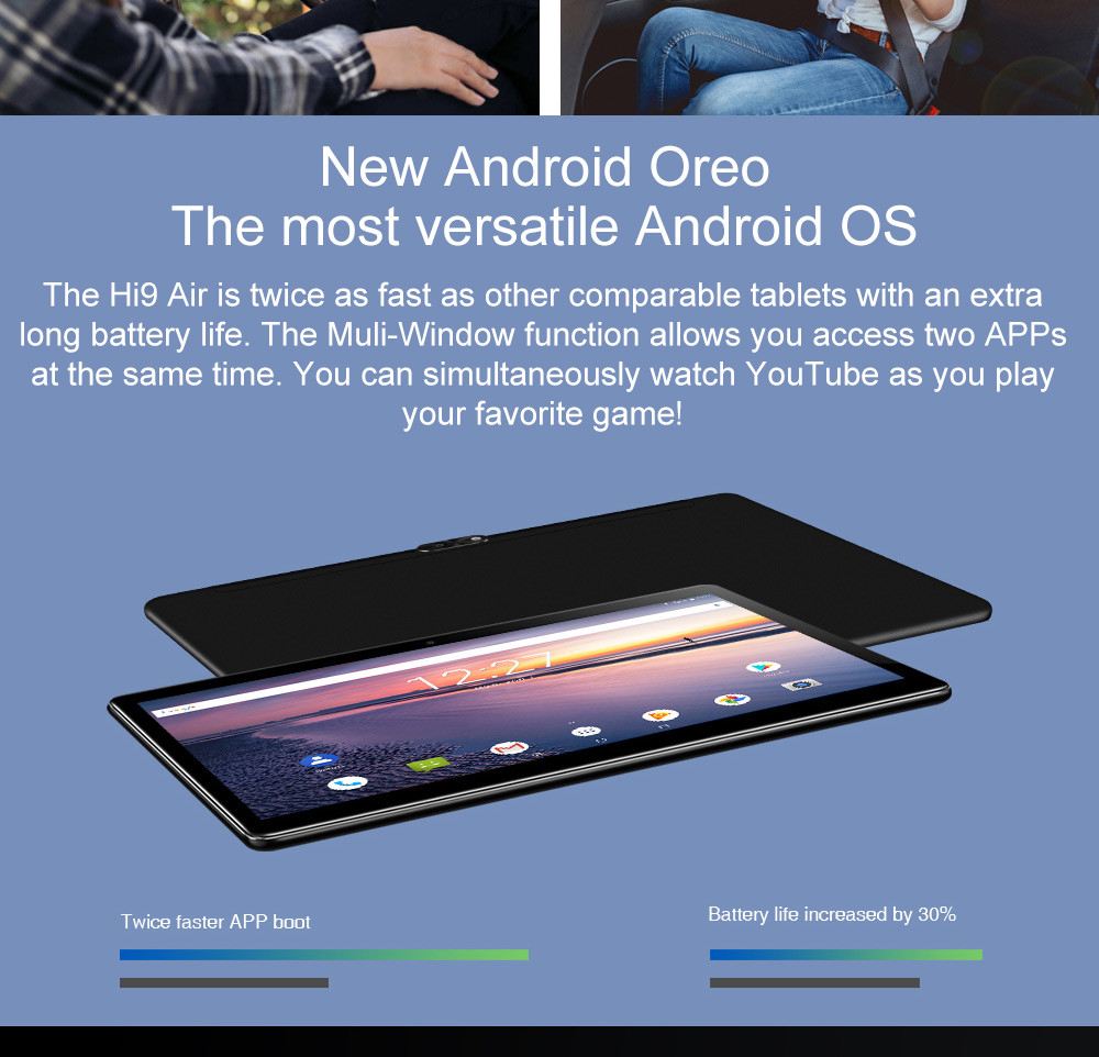 Chuwi Hi9 Air 4G Tablet PC Helio X20 MTK6797 Deca Core 10.1" 2K Screen 2560*1600 Android 8.0 4GB DDR3L 64GB eMMC - Black