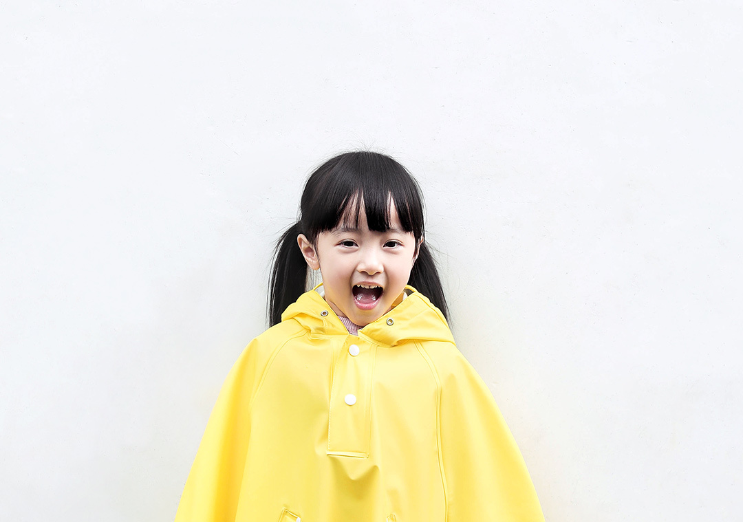 Mijia Child Cape Raincoat Cloak Design Soft Light Rainproof Security Reflective PU Fabric - Yellow