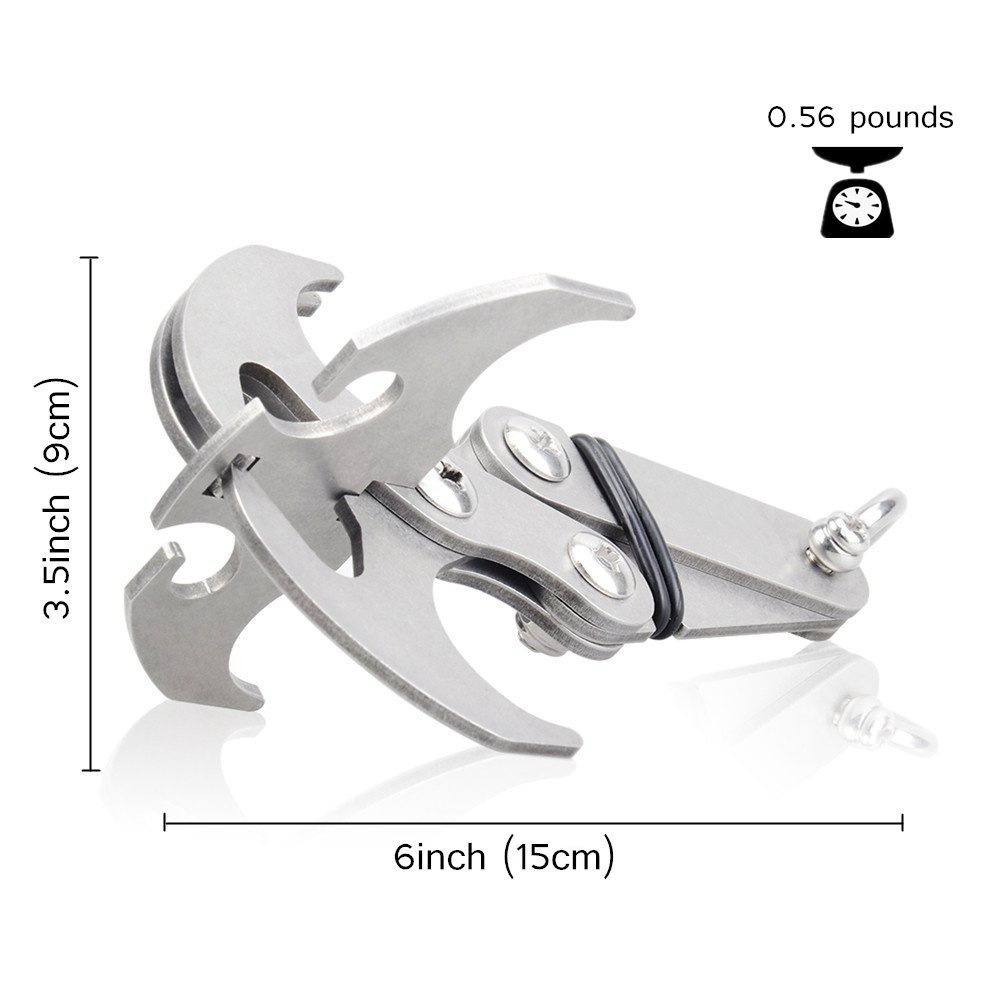 Gravity Hook Grappling Hook For Outdoor Activities Rock Climbing Fishing Trailer - Silver