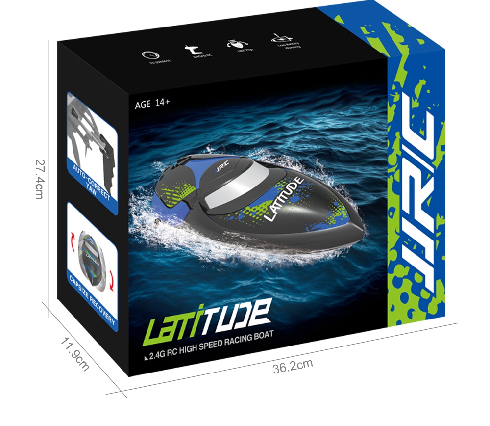 JJRC S2 SHARK RC Boat 2.4G Waterproof Protection 180 Degree Flip High Speed Brushed RTR - Yellow