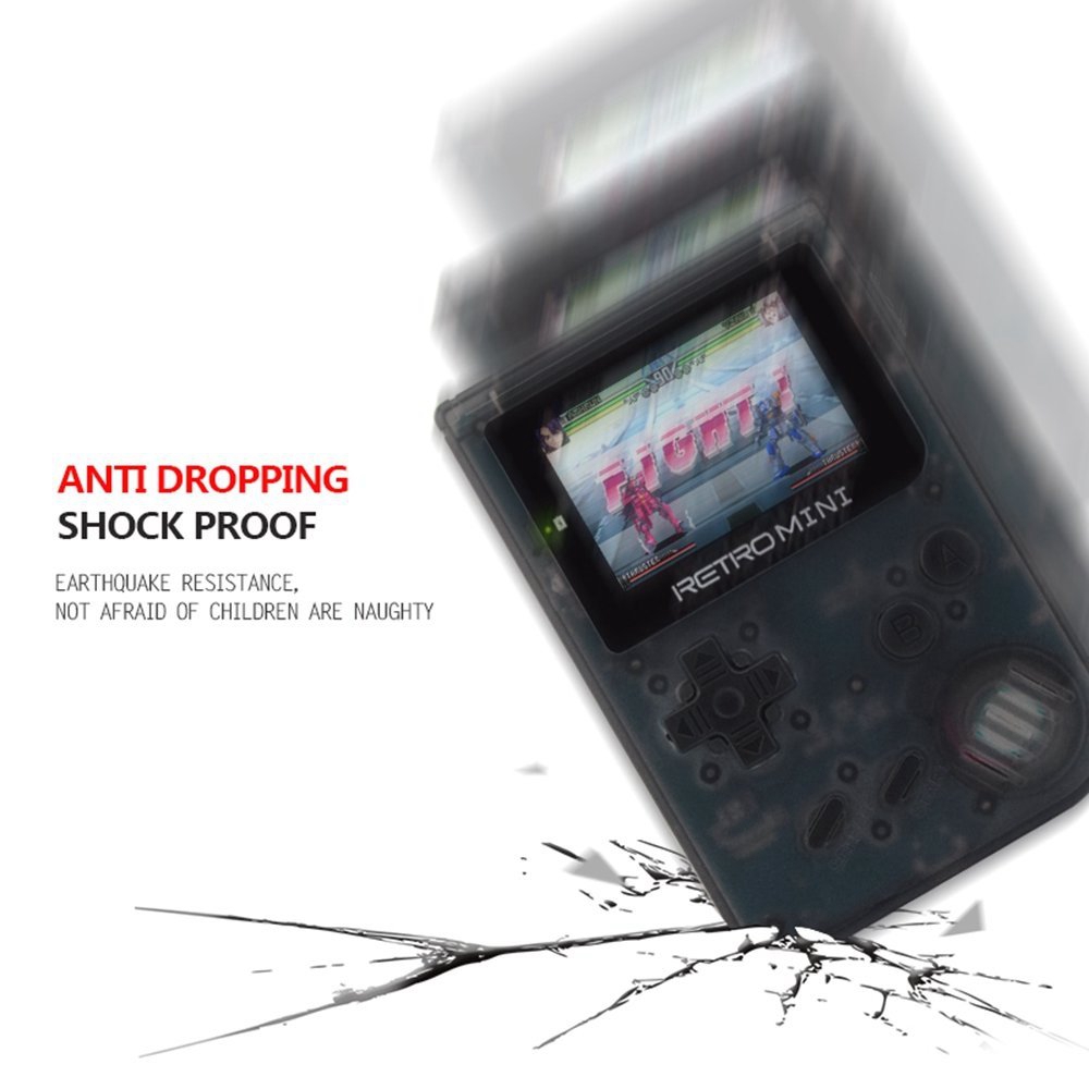 Coolbaby RS-90 Retro Mini Handheld Game Console Player 36 Classic GBA Games - Transparent Black