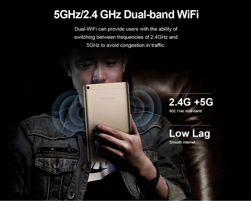Teclast P80 Pro Tablet PC MT8163 Quad Core 8" GPS IPS Screen 1920*1200 2GB DDR3 32GB eMMC Android 7.0 Dual Band Wifi - White+Gold