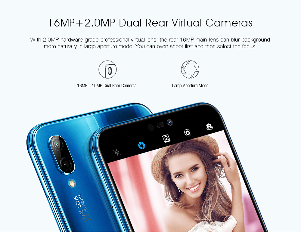 HUAWEI Nova 3e 5.84 Inch Smartphone Kirin 659 4GB 64GB 16.0MP+2.0MP Dual Rear Cameras Android 8.0 Touch ID - Black