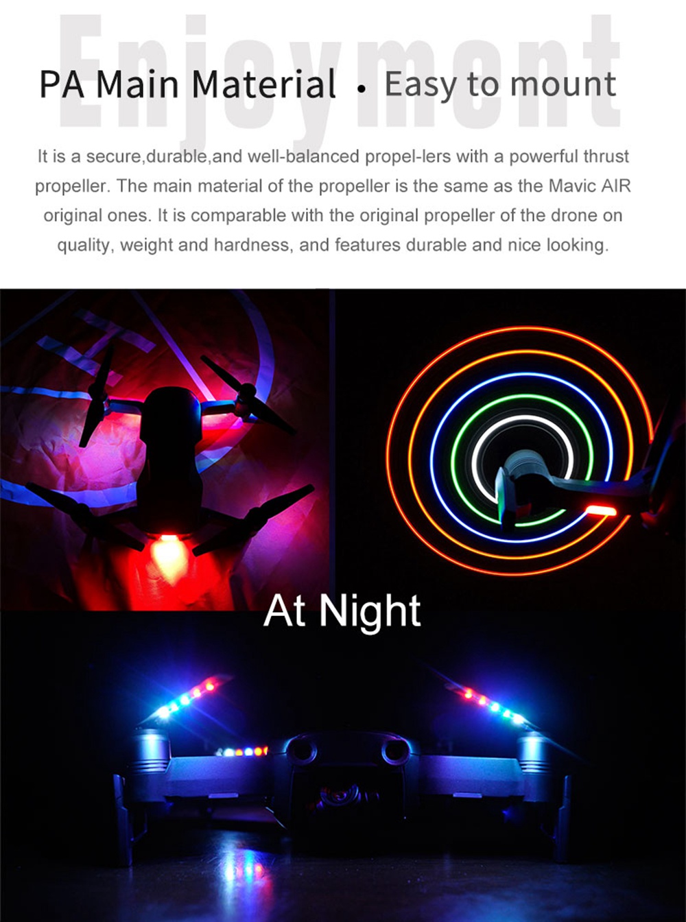 STARTRC 2Pair LED Propeller for DJI Mavic Air RC Quadcopter