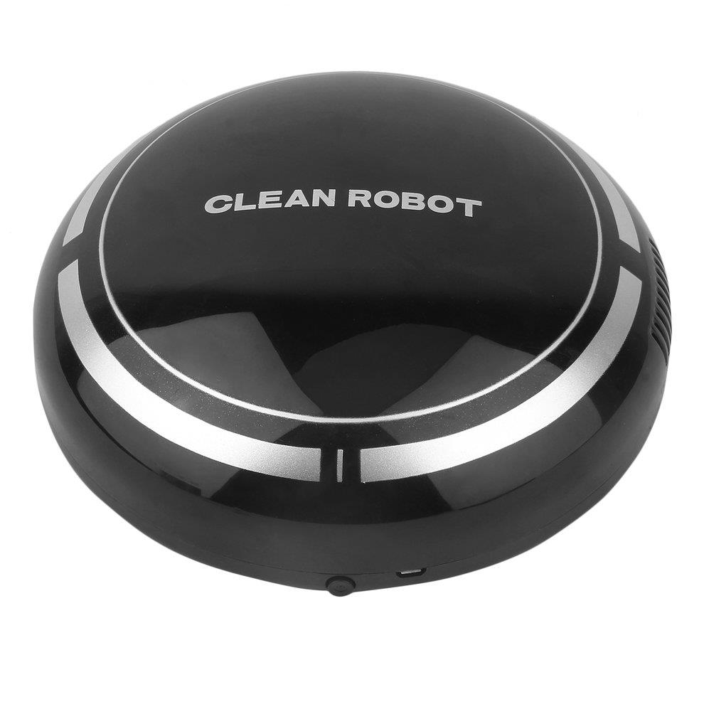 Mini Intelligent Electric Automatic Round Smart Sweeping Robot Vacuum Cleaner - Black