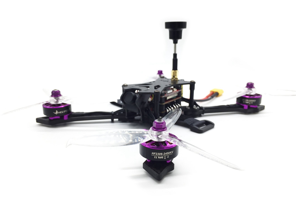 HGLRC BATMAN220 FPV Racing Drone with AIRBUS F4 FC OSD 5V 3A BEC 60A 3-6S BLHeli_32 ESC GTX585 VTX XJB-ELF Camera - PNP