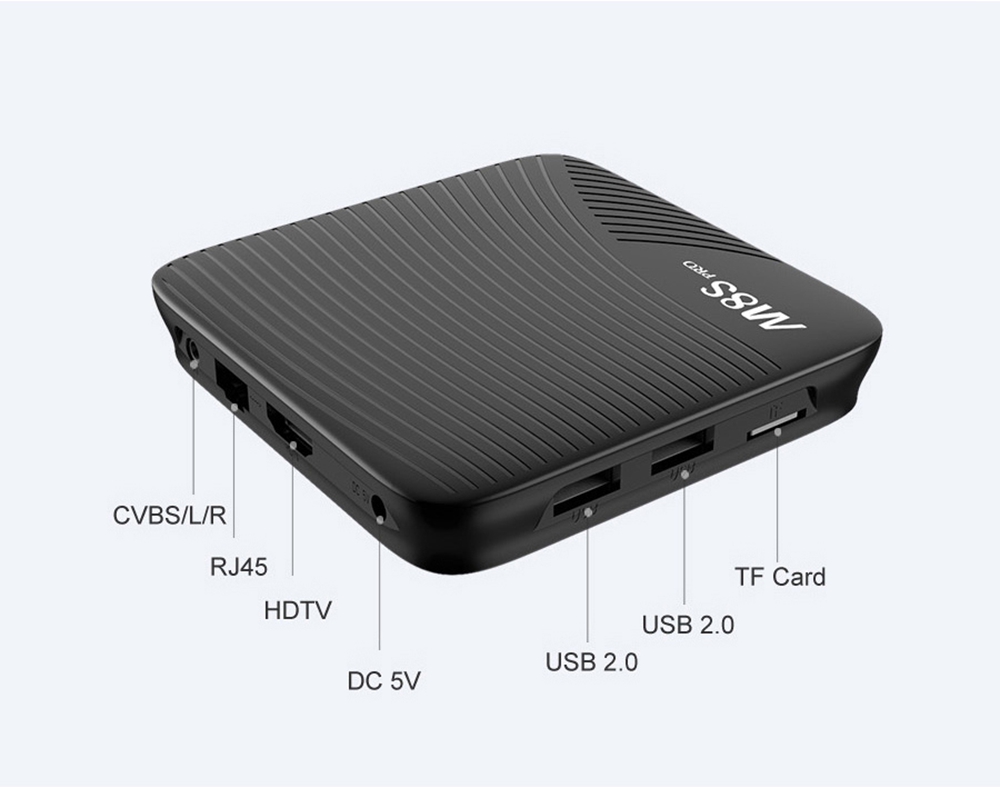 MECOOL M8S PRO Android TV OS 2GB DDR4 16GB eMMC S912 4K HDR10 TV Box with Voice Remote 802.11AC WIFI LAN Bluetooth H.265