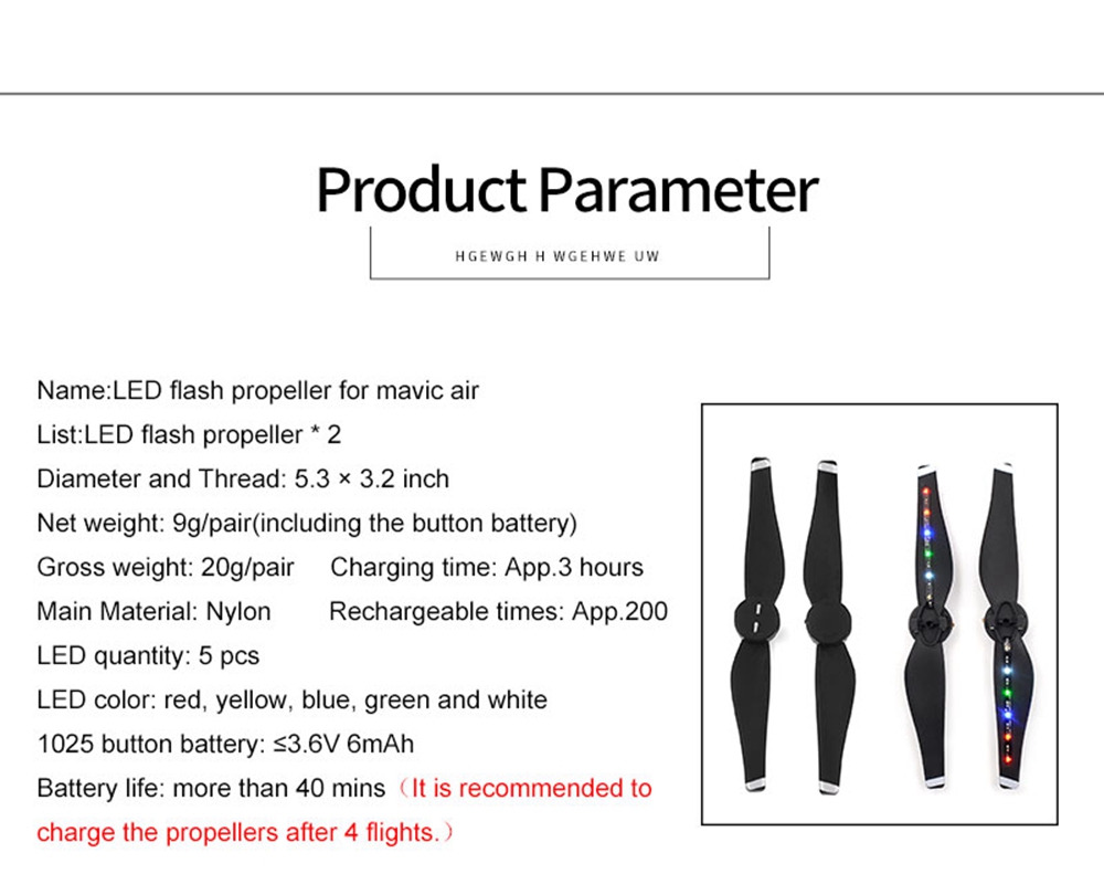 STARTRC 2Pair LED Propeller for DJI Mavic Air RC Quadcopter