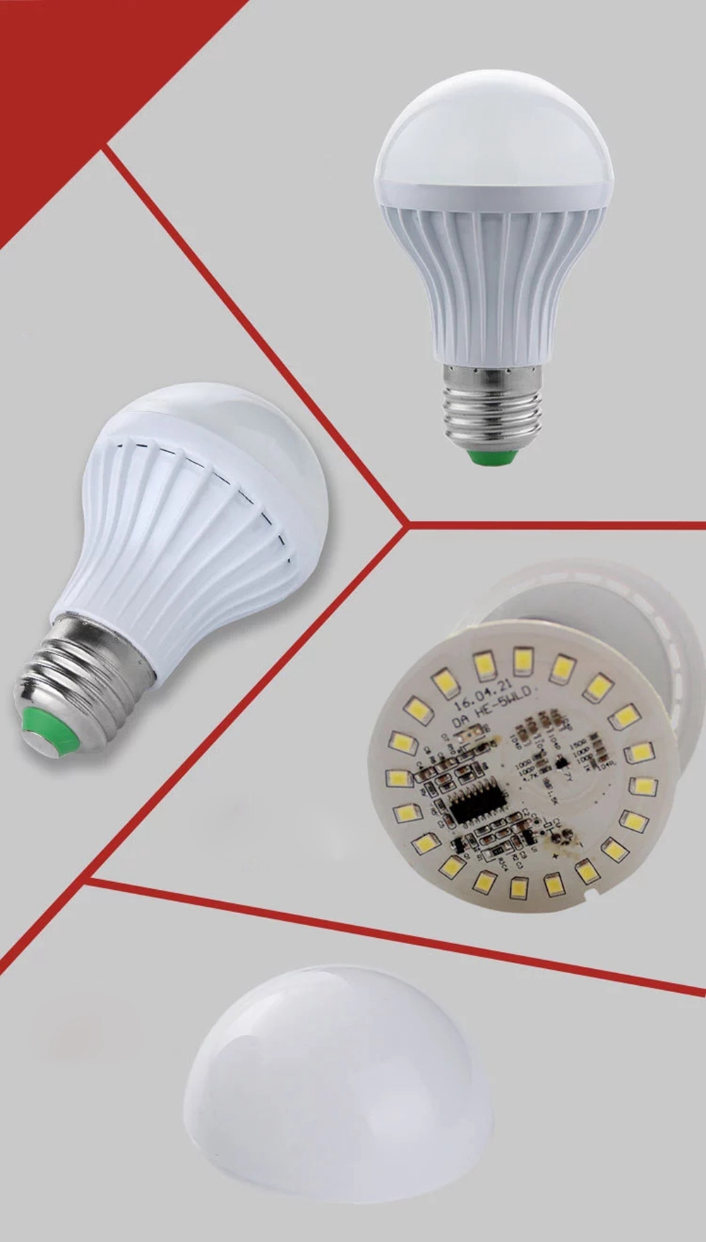 E27 Microwave Radar Light Bulb White