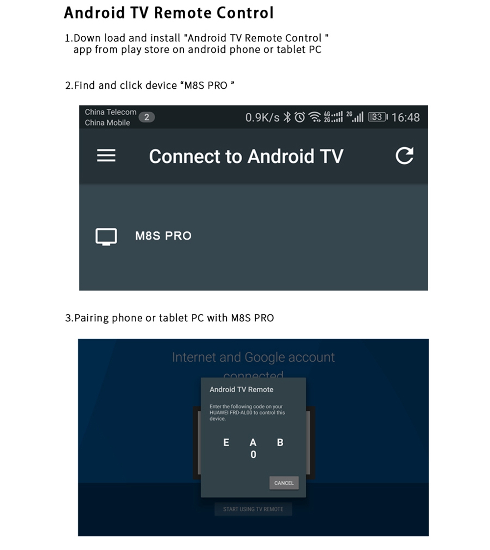 MECOOL M8S PRO Android TV OS 2GB DDR4 16GB eMMC S912 4K HDR10 TV Box with Voice Remote 802.11AC WIFI LAN Bluetooth H.265