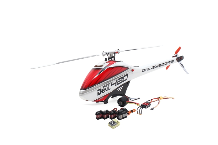ALZRC Devil 420 FAST FBL 420mm Fiber Blades RC Helicopter Super Combo Version - Red