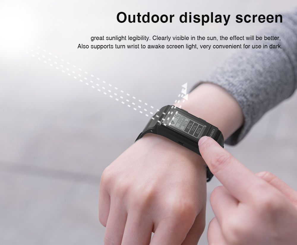 [Italy Stock]Makibes G03S Smart Bracelet Inbuilt GPS IP68 Water Resistant Heart Rate Monitor Sunlight Legibility Screen Compatible With IOS Android - Black