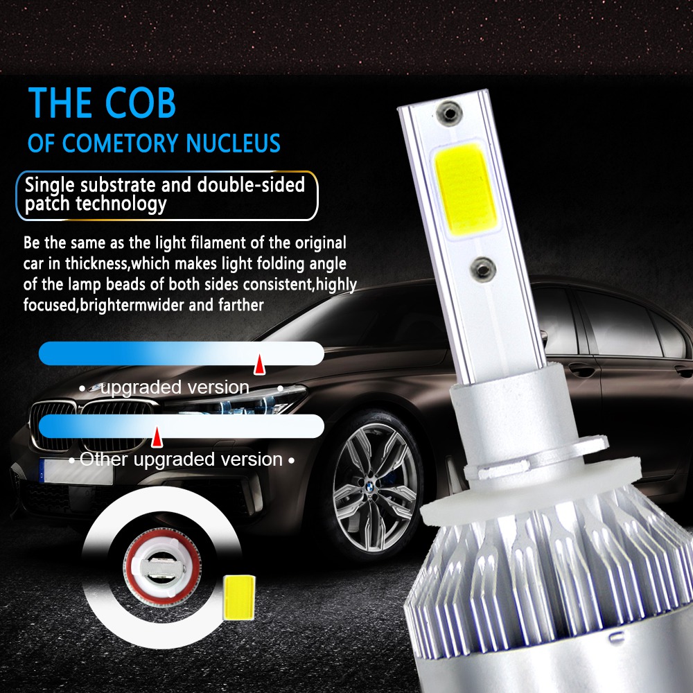 880/881/H27 Car LED Headlight Bulb 36W 6000K 4000 Lumens Extremely Bright Chips Conversion Kit - Silver