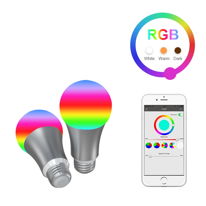 FUNRY WiFi TB-Y E27 Smart Bulb Led Light Bulb Dimmable RGB Changing Lights Remote Control Bulbs Work With Alexa -White