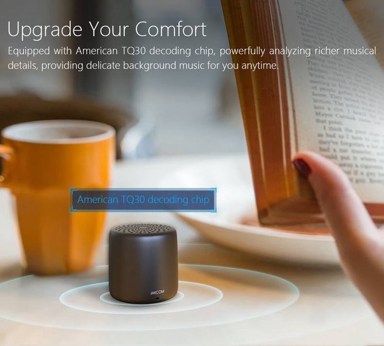 JAKCOM CS2 Mini Bluetooth Speaker Smart Carryon with Remote Control Selfie Microphone - Black