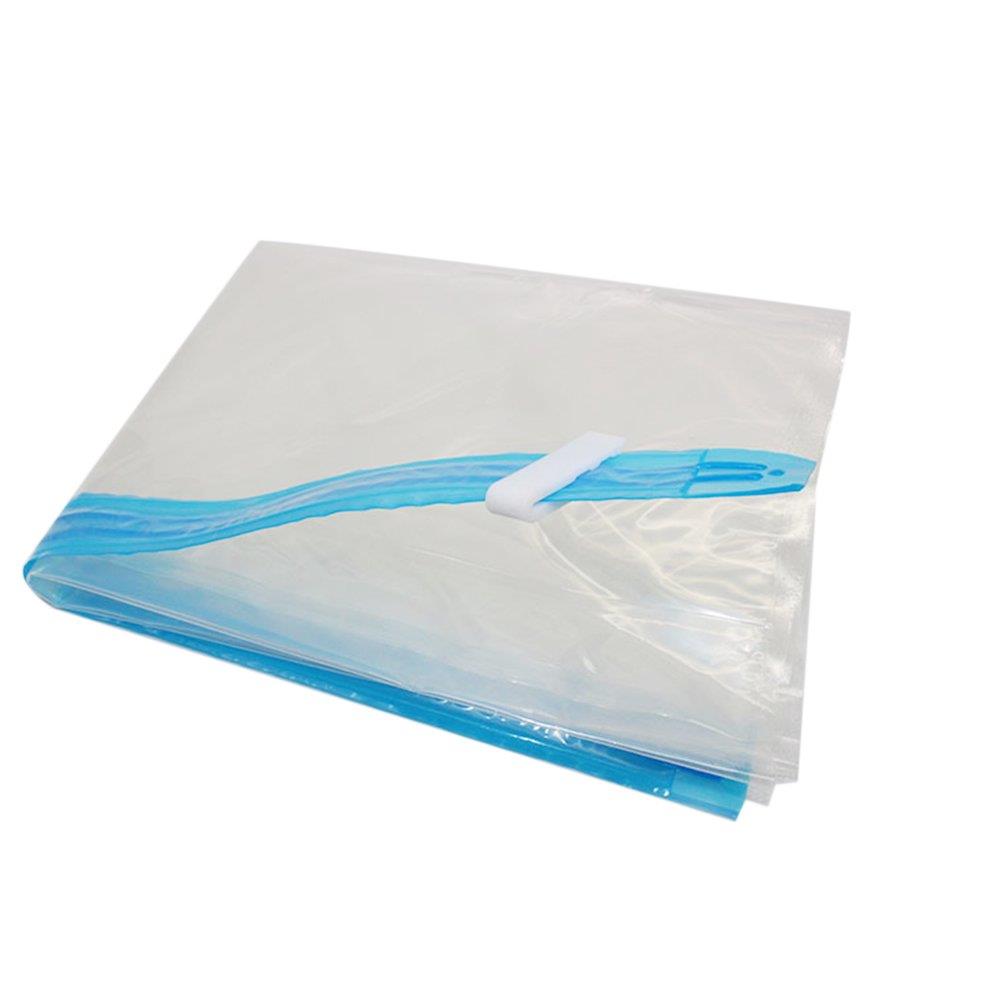 Manually Vacuum Compressed Storage Bag Travel Clothes Organizer - Transparent