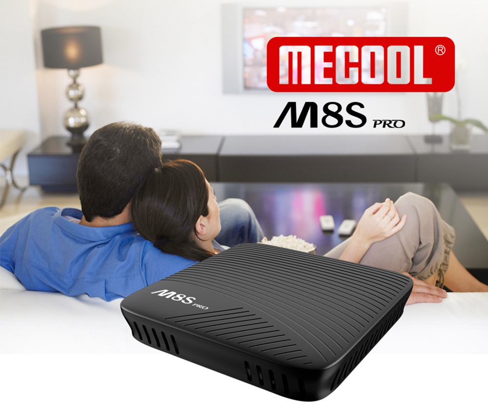 MECOOL M8S PRO Android TV OS 2GB DDR4 16GB eMMC S912 4K HDR10 TV Box with Voice Remote 802.11AC WIFI LAN Bluetooth H.265